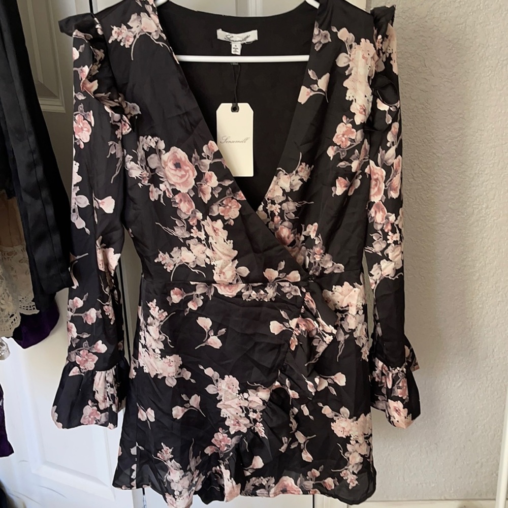 NWT- Floral Maxi Skort Romper